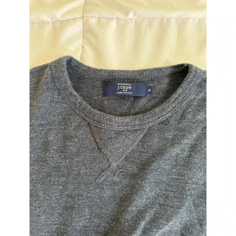 J.Crew Men's Cotton Crewneck Sweatshirt Gray XL French Terry Pullover‎